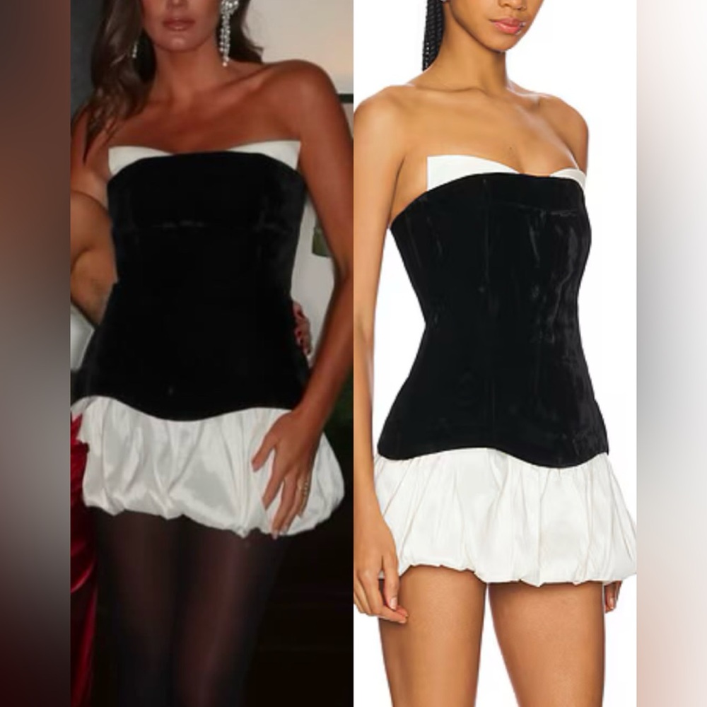 LPA | Serena Mini Dress in Black & Ivory Size: Large - Picture 1 of 7